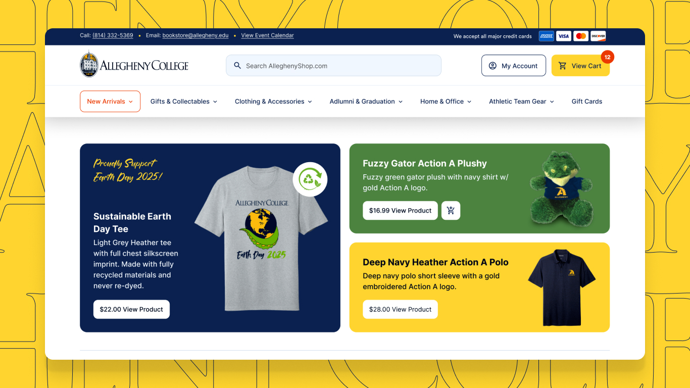 ecommerce web development example college bookstore