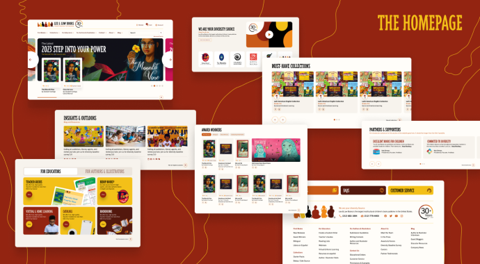 booksellers website design home page