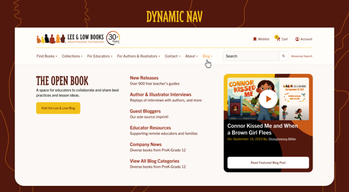 website navigation mega menu design